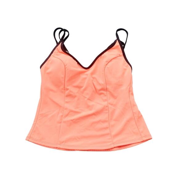 VTG Miraclesuit V-Neck Tankini Swim Top Orange Sherbet 8 80s 90s Light Bra - Picture 1 of 10